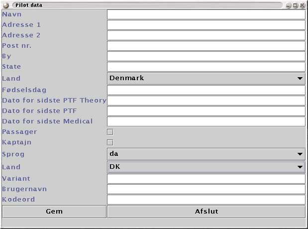 Pilot	editing form